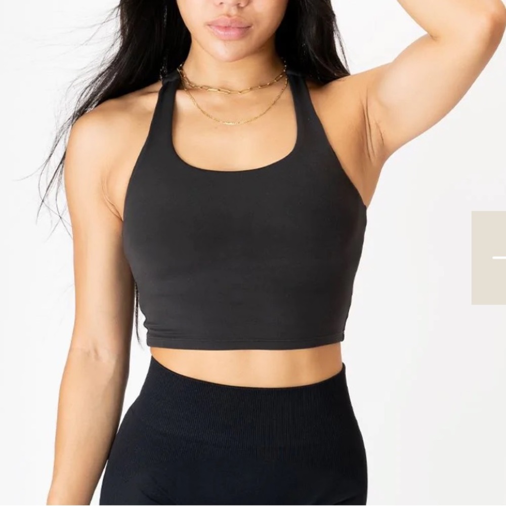 NWT Paragon Naked Racerback Crop black small